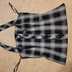 Black and white plaid halter top 00 NWT White House Black Market